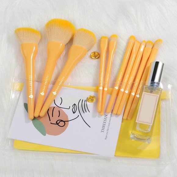 Candy colored  Vegan Brush set, 10 Pcs - Picture 3 of 6